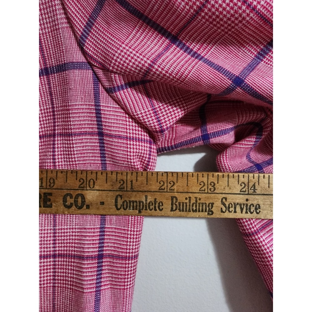 Vintage Chad II Mens Pink Purple Plaid Blazer Jacket Made in USA Size L 3125 - Picture 7 of 9